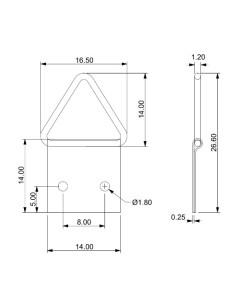 Colgador triangular para cuadros 20 mm Acero bruto 2