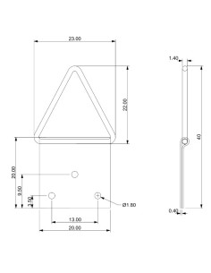 Colgador triangular para cuadros 14 mm Acero bruto 2