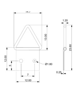 Colgador triangular para cuadros 12 mm Acero bruto 2