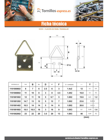 1 x Colgador triangular para cuadros 10 mm...