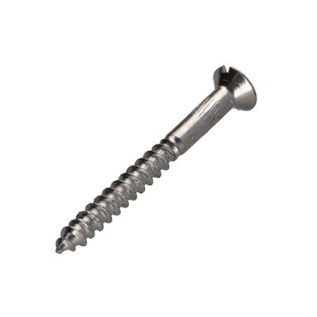 1 x Tornillo madera Latón cromo cabeza fresada/testa svasat ranura 4X40