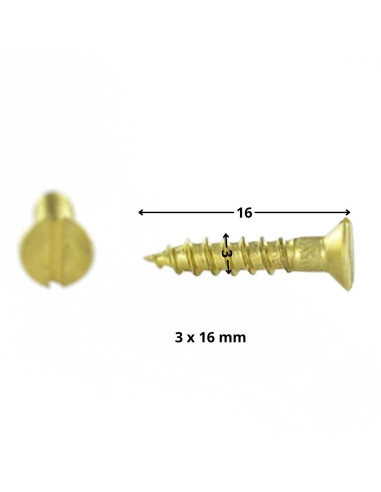 1 x Tornillo madera Latón cabeza fresada/testa...