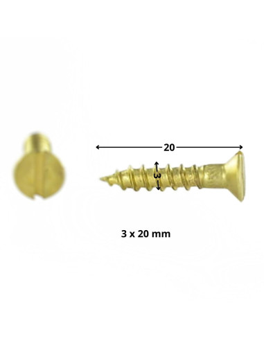 1 x Tornillo madera Latón cabeza fresada/testa...