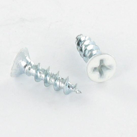 1 x Tornillo pvc cabeza fresada abombada phillips 4.3X20 Autoperforante Acero cincado blanco RAL9016 blanco tráfico