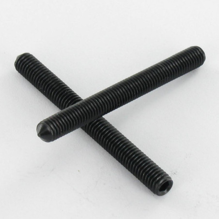 1 x Tornillo metales sin cabeza seis lados hueco llave de 2 M4X5 punta cónica Acero cincado negro