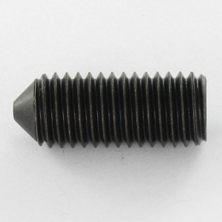 1 x Tornillo metales sin cabeza seis lados hueco llave de 2.5 M5X12 punta cónica Acero bruto