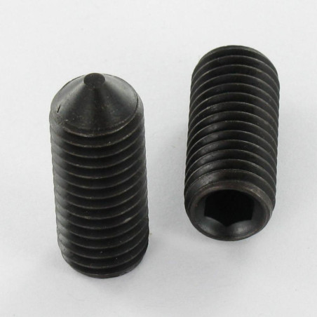 1 x Tornillo metales sin cabeza seis lados hueco llave de 1.5 M3X30 punta cónica Acero bruto microtornillo