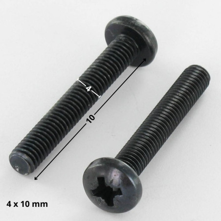 1 x Tornillo metales cabeza abovedada ancha Pozi PZ4 M4X10 Acero cincado negro