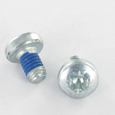 1 x Tornillo metales cabeza abovedada ancha Pozi PZ5 M6X10 Acero cincado blanco Freno rosca