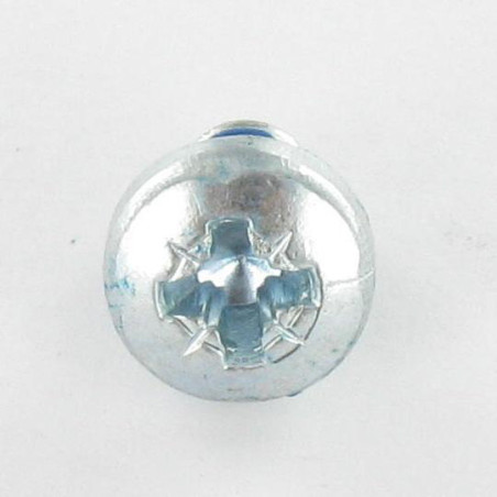 1 x Tornillo metales cabeza abovedada ancha Pozi PZ5 M6X10 Acero cincado blanco Freno rosca