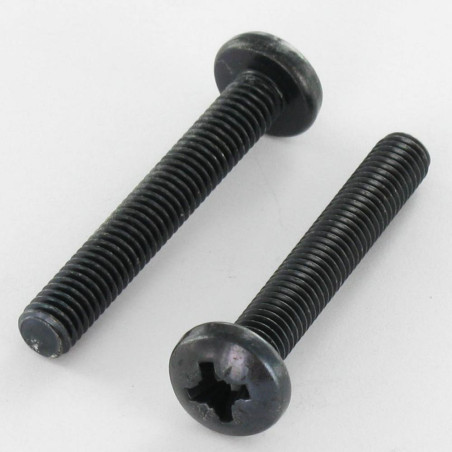 1 x Tornillo metales cabeza abovedada ancha Pozi PZ3 M3X10 Acero cincado negro microtornillo
