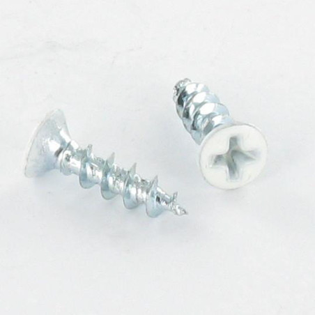 1 x Tornillo madera aglomerado cabeza fresada abombada phillips 4.3X25 Acero cincado blanco RAL9016 blanco tráfico