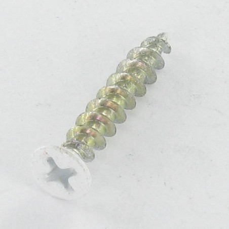 1 x Tornillo pvc cabeza fresada abombada phillips 4.3X25 Acero cincado blanco RAL9003 blanco de seguridad