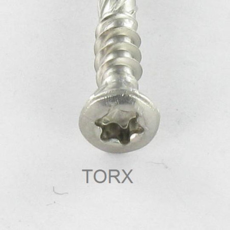 1 x Tornillo terraza doble roscado cabeza fresada/testa svasat TORX T25 5X60 cut punta antihendidura tipo 17 Inoxidable A4