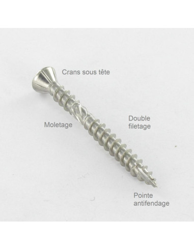 1 x Tornillo terraza doble roscado cabeza...