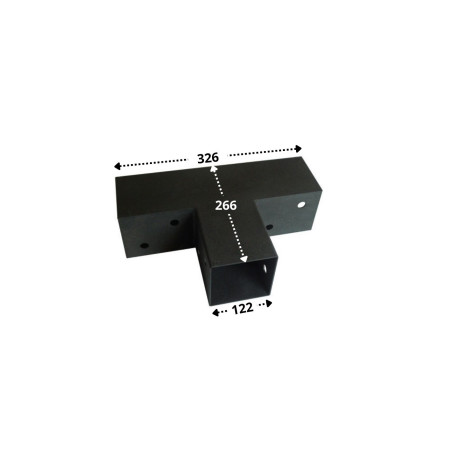 1 x Conector platina de ensamblaje EXPRESAR en cabeza Acero cincado negro 122X266X326