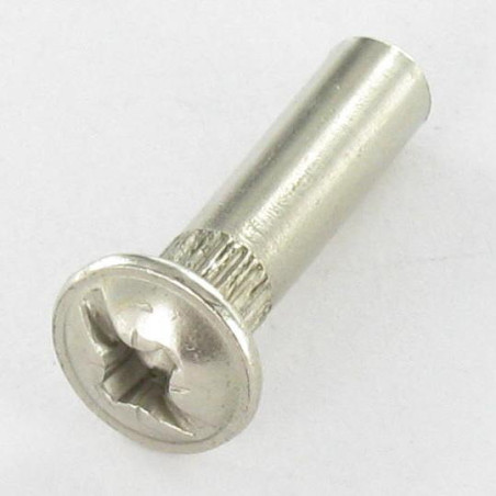 1 x Tuerca encuadernador Pozi ranura M4X15 5X20 Acero niquelado