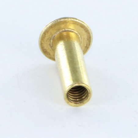 1 x Tuerca encuadernador cabeza abombada ranura M4X12 5X16 Latón