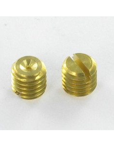 Tornillo metales sin cabeza ranura Latón M6X6 punta convexa