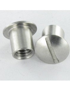 Tuerca encuadernador cabeza abombada ranura 8X9 M6X8 Inox