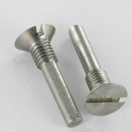 1 x Tornillo metales cabeza fresada/testa svasat ranura 16X37 roscado en M8 punta espiga largo Inox