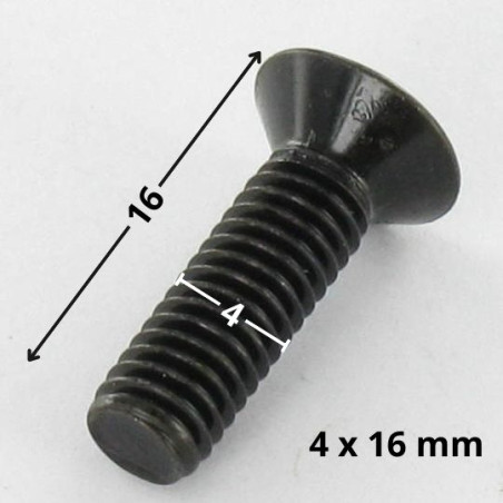 1 x Tornillo metales cabeza fresada/testa svasat Pozi PZ4 M4X16 Acero cincado negro