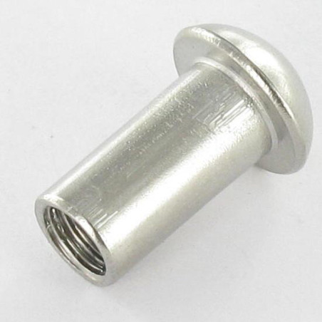 1 x Tuerca encuadernador cabeza abombada M6X8 llave de 4 7X15 Inox