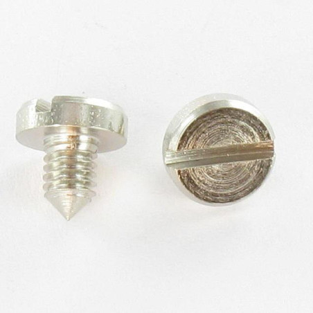 1 x Tornillo metales Acero niquelado cabeza cilíndrica ancha ranura 8X8.3 punta cónica