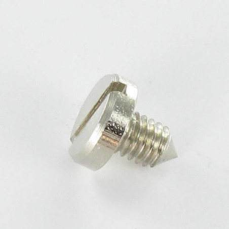 1 x Tornillo metales Acero niquelado cabeza cilíndrica ancha ranura 8X8.3 punta cónica