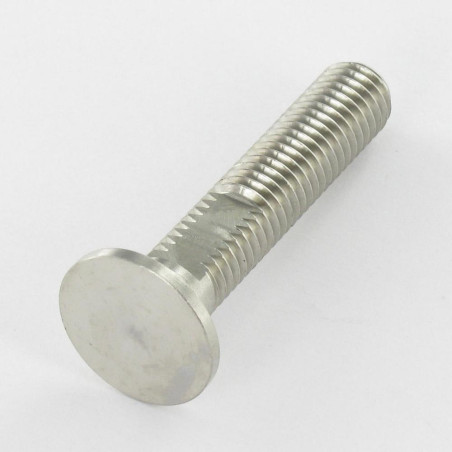 1 x Tornillo metales cabeza plano HORIZONTALMENTE 20X50 roscado en 43 M10 Inox