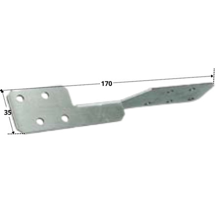 1 x Espiga metal de VIGAS Tipo con sendzimir 35X170 fuerte resistencia a la corrosión Acero galvanizado en caliente