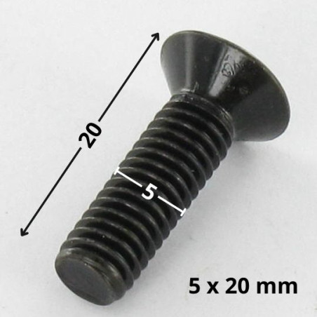 1 x Tornillo metales cabeza fresada/testa svasat Pozi PZ4 M5X20 Acero cincado negro