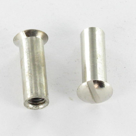 1 x Tuerca encuadernador cabeza fresada abombada ranura M4X12 5X16 Latón cromo