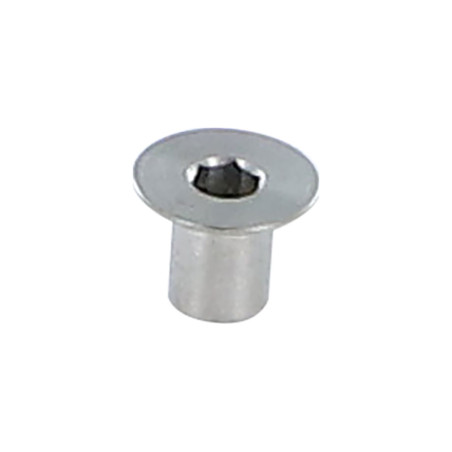 1 x Tuerca encuadernador cabeza plana hexagonal hueco 9X6.75 M3 Inox