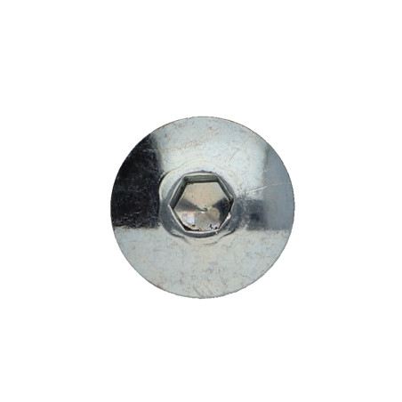 1 x Tornillo poelier cabeza redonda ancha M6X22 llave de 4 Acero cincado blanco Freno rosca