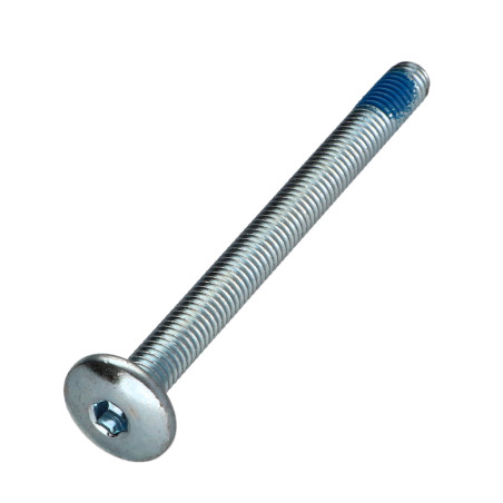 1 x Tornillo poelier cabeza redonda ancha M6X70 llave de 4 Acero cincado blanco Freno rosca