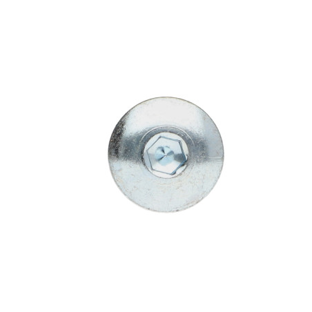 1 x Tornillo poelier cabeza redonda ancha M6X70 llave de 4 Acero cincado blanco Freno rosca