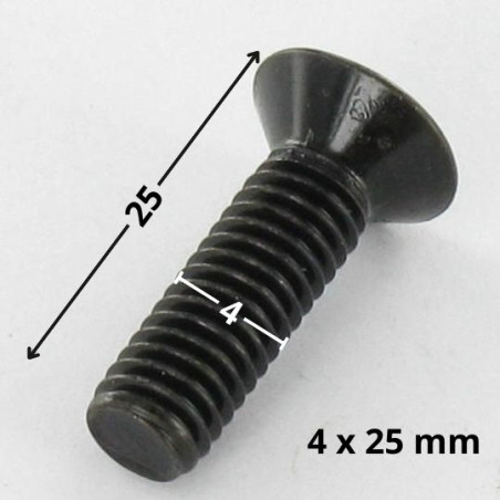 1 x Tornillo metales cabeza fresada/testa svasat Pozi PZ4 M4X25 Acero cincado negro