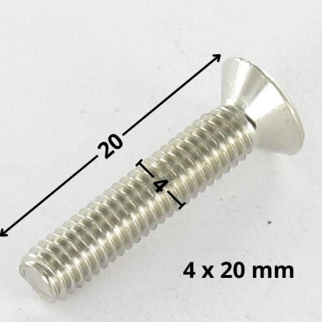 1 x Tornillo metales cabeza fresada/testa svasat Pozi PZ4 M4X20 Acero niquelado