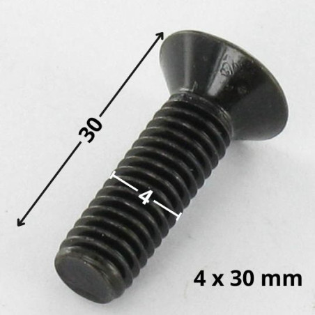 1 x Tornillo metales cabeza fresada/testa svasat Pozi PZ4 M4X30 Acero cincado negro