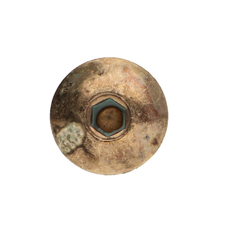 1 x Tornillo poelier cabeza redonda ancha M6X80 llave de 4 Acero latonado Freno rosca