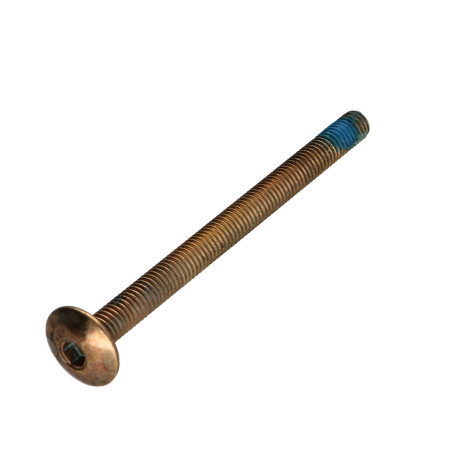 1 x Tornillo poelier cabeza redonda ancha M6X80 llave de 4 Acero latonado Freno rosca