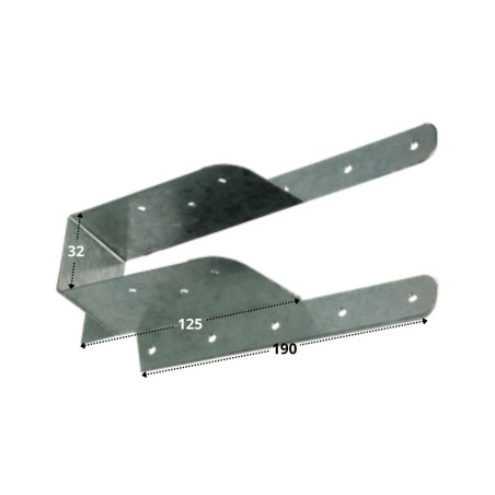 1 x Colgador de viga con ala plegable sendzimir 32X125