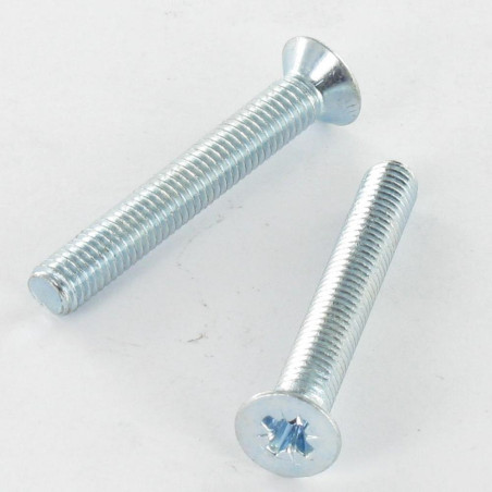 1 x Tornillo metales cabeza fresada/testa svasat Pozi PZ4 M4X60 Acero cincado blanco