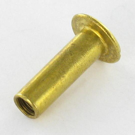 1 x Tuerca encuadernador cabeza fresada abombada ranura M4X13 5.4X19 Latón