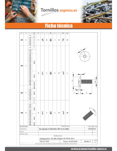 Tornillo poelier cabeza redonda ancha M6X50 llave de 4... 2