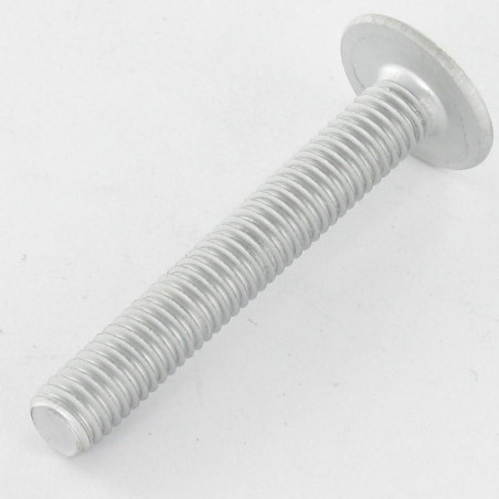 1 x Tornillo poelier cabeza redonda ancha M6X35 roscado en 9 llave de 4 Acero cincado blanco