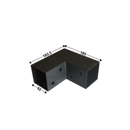 1 x Conector platina de ensamblaje EXPRESAR en L Acero cincado negro 92X185X183.5
