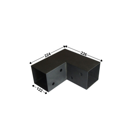 1 x Conector platina de ensamblaje EXPRESAR en L Acero cincado negro 122X226X224
