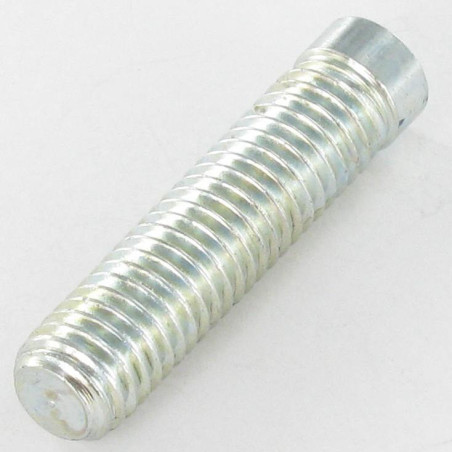 1 x Tornillo metales Acero cincado blanco sin cabeza M8X35 roscado en 30 punta plana llave de 5